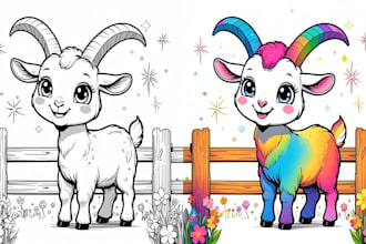 create coloring book pages and book cover for amazon KDP