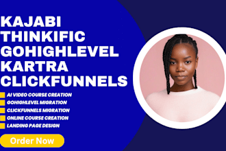 kajabi funnels, gohighlevel landing page, thinkific online course, gohighlevel