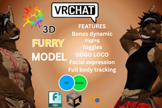 edit your furry avatar, vrc avatar, 3d model, vrc avis vrc character