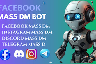 build a facebook messenger, telegram dm bot for mass bulk messaging, outreach