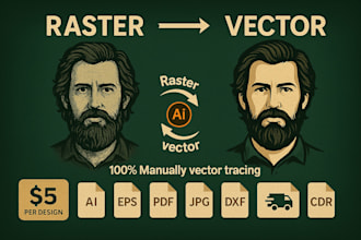 vectorize, edit, and redraw your blurry logo or image in 24 hours