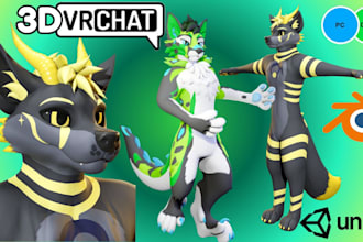 do custom vrchat avatar, furry avatar, vtuber, vrc character, anime model, nsfw