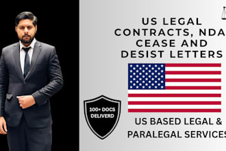 draft US legal contracts, ndas, and cease and desist letters