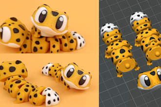 sculpt 3d articulated model, flexi toy, 3d bjd, stl model, 3mf for printing