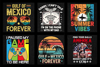 design unique illustration and typography t shirts for your brand or pod
