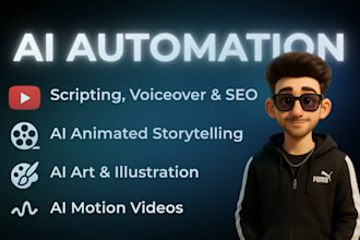 make youtube automation channel, ai animation story, ai art, ai motion video