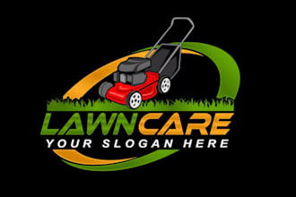 create awesome lawn care and landscaping logo
