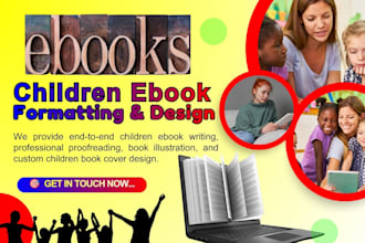 design children ebook, kids short story book, children chapter book illustration