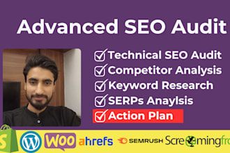 do advanced SEO audit, technical and competitor analysis, google ranking plan