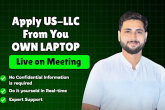 do USA llc formation on your own laptop with live meeting, no docs required