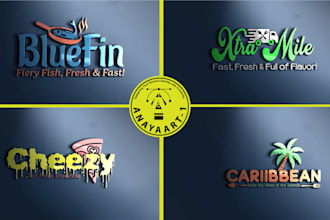 design restaurant, pizza, bbq, food logo, food truck and menu design