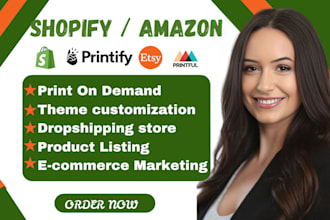 upload product on printify shopify, etsy, amazon, ebay, printful, wordpress
