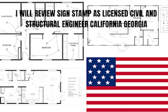 review sign stamp as licensed civil and structural engineer california georgia