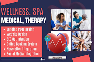 design wellness website, health and fitness, medical, therapy, spa website