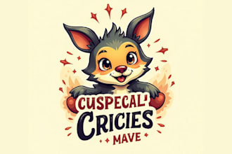 design animal cartoon logo, mascot illustration, or vintage style illustration