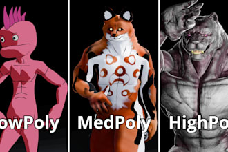 do 3d model for game asset or character model