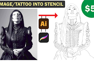 convert tattoo picture into stencil create detailed vector stencil for printers