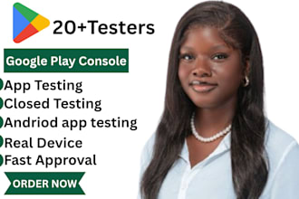 provide 20 real app tester for andriodios and google play console closed testing