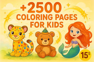 delivery over 2500 KDP and etsy coloring pages for children and adults