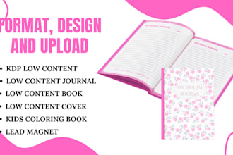 design amazon kdp journal, workbook, notebook, digital planner, kdp low content