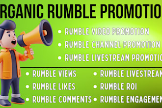 rumble promotion for your rumble video, channel or live to increase engagement