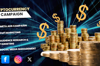 do cyrptocurrency, memecoin social media ads campaign, defi marketing on ig,fb,x