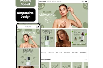 skincare shopify store  beauty  cosmetics website design