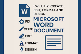 fix, create, edit, format and design microsoft word document, ms word