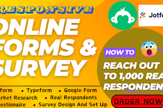 create online survey on google form, jot form, typeform,