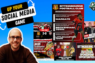 design matchday and gameday social media posts for football, soccer sports teams