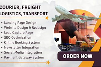 design courier website, logistics, transport, freight, moving company website
