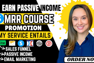 promote master resell right course with sales funnel for passive income