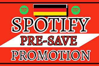 do organic german spotify music tracks pre save campaign to targeted audience