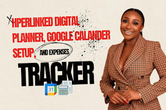 design a custom hyperlinked planner google calendar expense tracker planner
