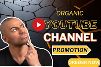 do organic youtube promotion to complete channel growth, views and monetization