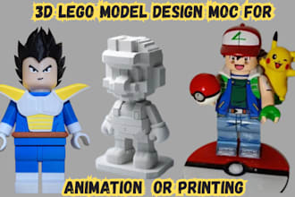 model for you custom 3d lego model decal minifig base on your instruction