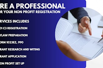 register your 501c3 nonprofit prepare bylaws form 1023ez and 990 filing