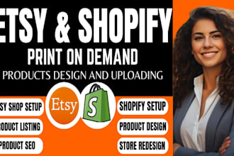 create etsy store set up print on demand and optimize shopify for italian market