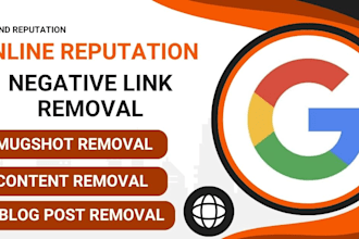 delete negative links, mugshot, online reputation repair for brand as ORM expert