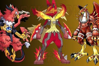 draw pokemon trainer fakemon art dnd monster game character trainer sprite art