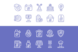create professional and clean line icons for web or mobile