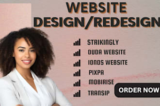 design strikingly mobirise ionos pixpa duda website or redesign