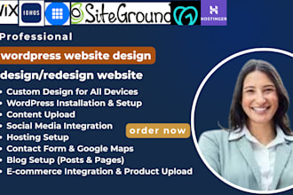 wordpress website design ionos bluehost godaddy siteground hostinger wix website