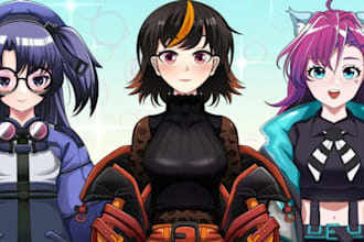 design anime character model and rigging for live2d, pnguber and vtuber