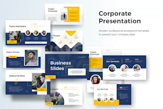 design modern pitch deck, powerpoint presentation and google slides