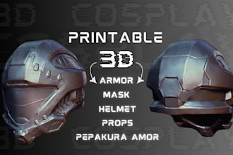 sculpt printable 3d helmet 3d mask wearable pepakura armor props for 3d printing