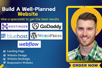 develop and redesign wordpress business website on hostinger, godaddy, bluehost