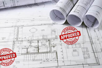 draw stamped home construction plans, USA licensed architect, duplex design