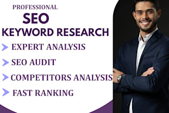 do seo audit, keyword research, page speed , and backlink