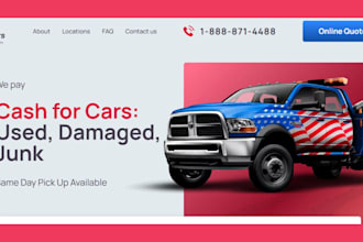 design junk car buyer website car salvage car recycle car scrap website